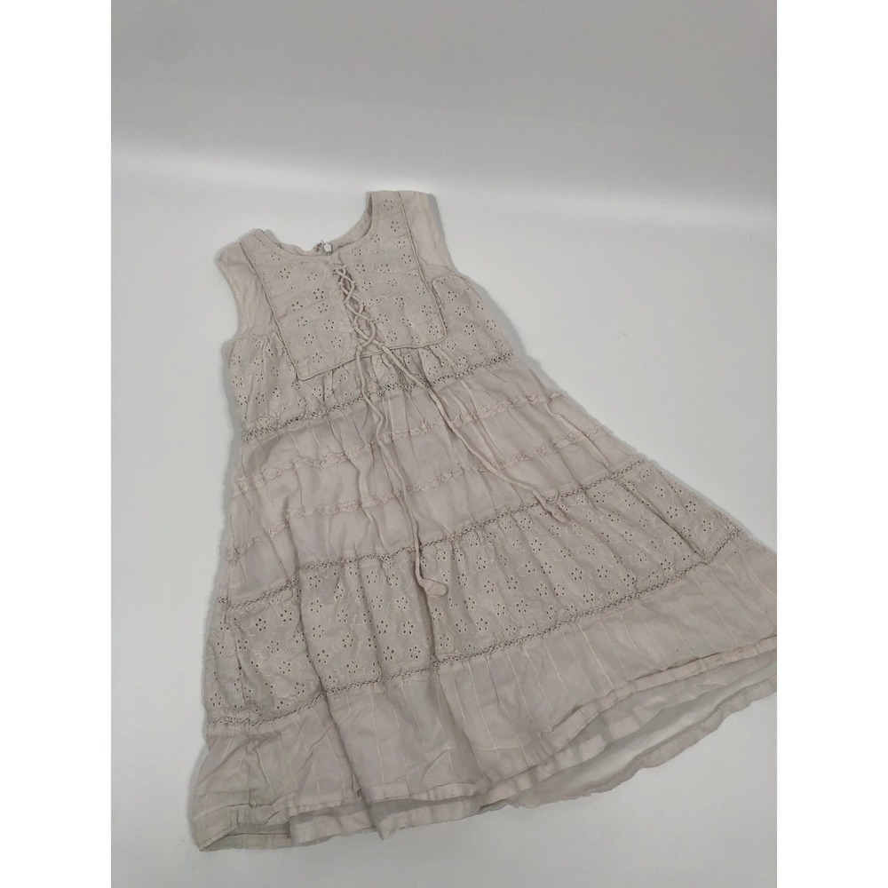 VTG Girls Tiered Maxi Corset Dress 4T White Ren Faire Medieval Cottage Fairy